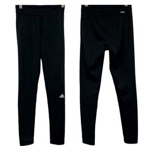 Adidas Climalite Solid Black Full Length Skinny Athletic Workout Leggings